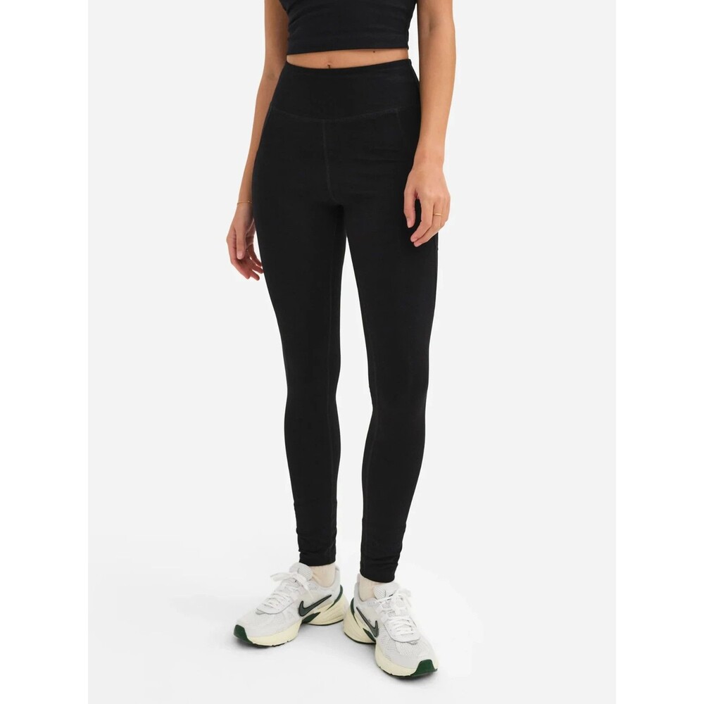 MATE THE LABEL ORGANIC COTTON STRETCH FULL LENGTH POCKET LEGGINGS BLACK - Picture 2 of 4